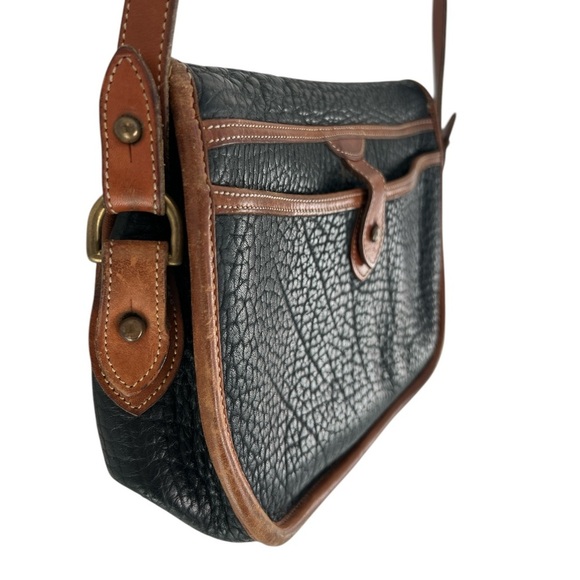 Vintage Dooney & Brooke Shoulder/Cross Body Bag All Weather Leather Black/Brown - Picture 6 of 10